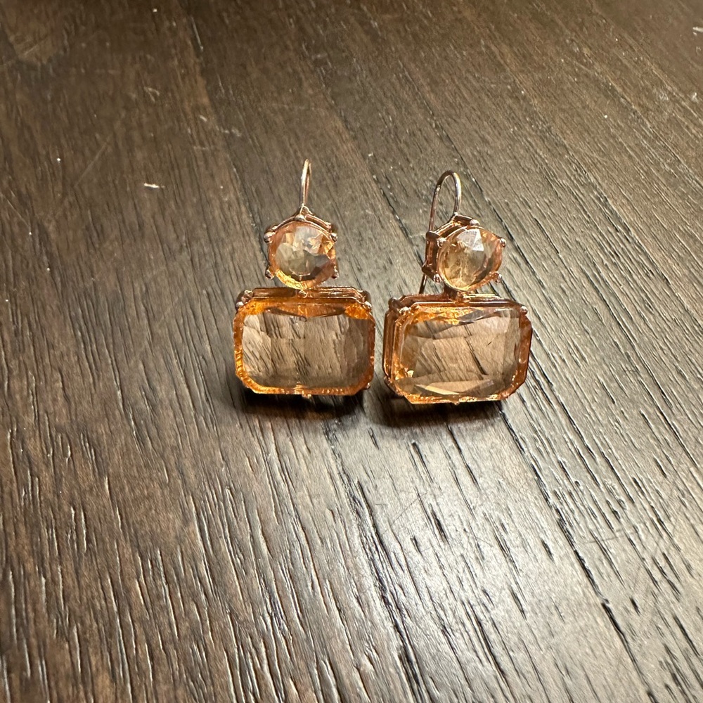 Dangle big stone earrings